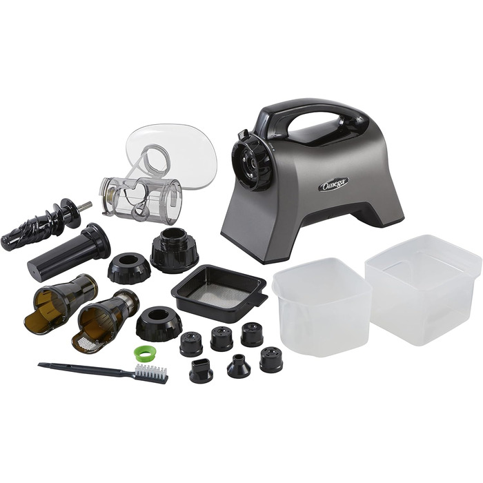 Триступеневий прес-шнек з унікальною кришкою для виходу соку 1,5 л - ідеально підходить для виробництва фруктових і овочевих пюре, сорбетів, напоїв на рослинній основі, багатьох аксесуарів, 1500 -