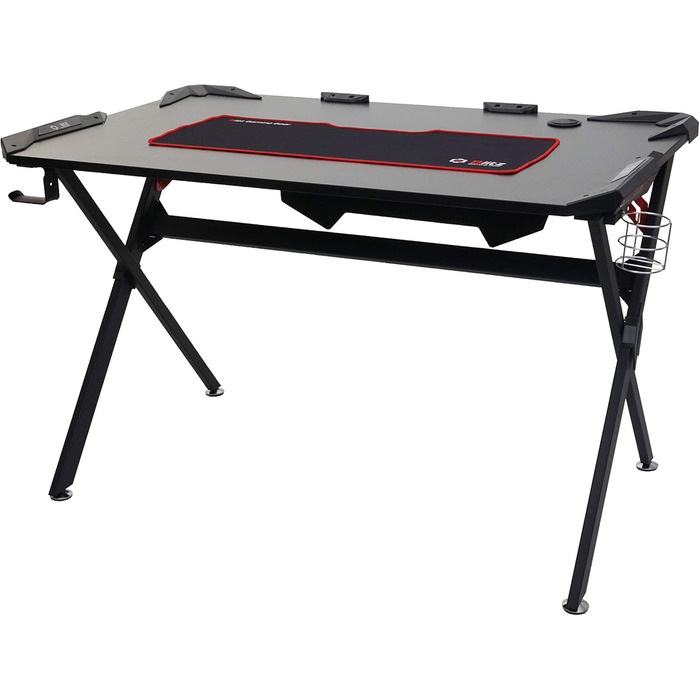 Письмовий стіл Mendler HWC-F11, комп&39ютерний стіл, молодіжний стіл, ігровий стіл, 120x75 см, чорний колір MVG