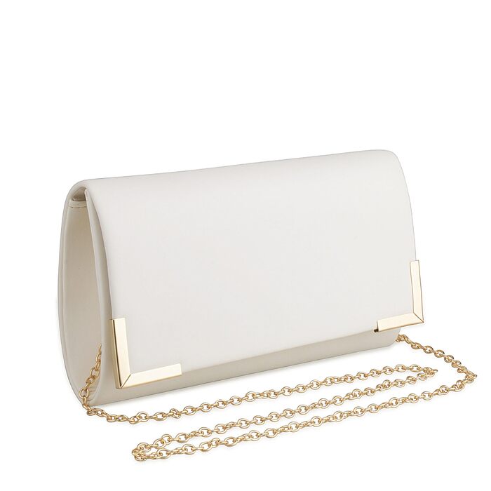 Жіноче вечірнє клатч-сумочка з ланцюжком, м'яка екошкіра, гаманець-сумочка з від'ємним ланцюжком, жіноча сумка на плече, крос-боді для весілля, коктейльної вечірки, біла