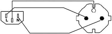 Оснащення 333280 Socket Strip для ДБЖ 3-ходовий кабель Schuko 230V1.10m і мережевий адаптер, InLine, IEC C14 до розетки Schuko, 1 м () (3-сторонній, комплект з кабелем живлення)