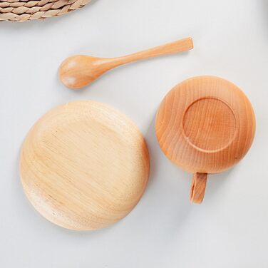 Дерев&39яні чайні чашки Набір натуральних чашок об&39ємом 290 мл з ложками, елегантні та екологічні склянки, напої багаторазового використання Розваги на свіжому повітрі вдома