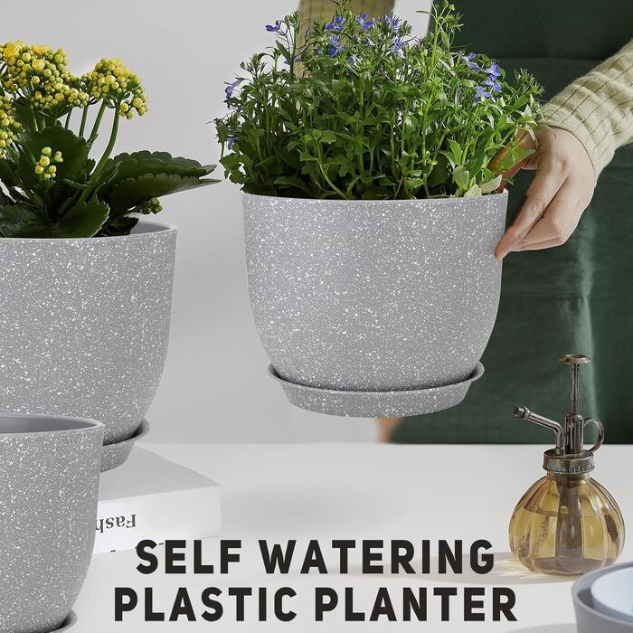 Горщики для квітів YNNICO 30,5 см, 25,4 см, 22,9 см, 3 шт. и, квіткові горщики з кількома сітчастими дренажними отворами, великі к