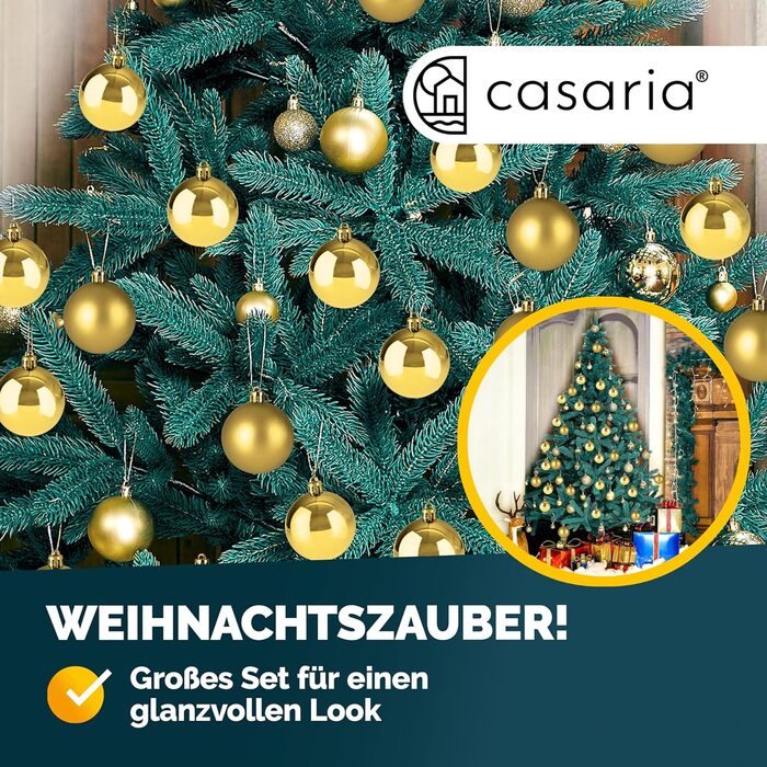 Різдвяні кульки 54 шт золоті Deuba