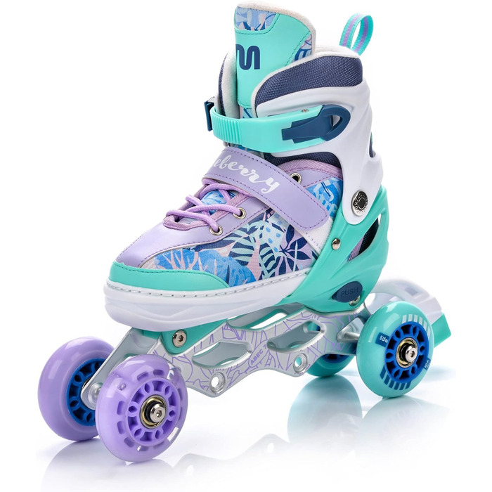 Дитячі роликові ковзани Meteor регульовані 4-в-1 Роликові ковзани, роликові ковзани, ковзани колеса ABEC-7 PU, алюмінієва рама розміри XS 25-28, S 30-33, M 34-37, M фіолетовий