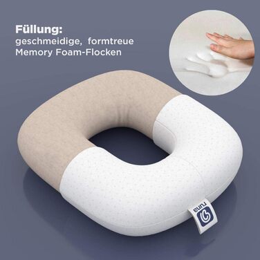 Подушка для пірсингу Lelekka Runa з отвором посередині для полегшення болю у вусі, включаючи 2 чохли. Подушка-пончик з отвором, подушка для зняття тиску.