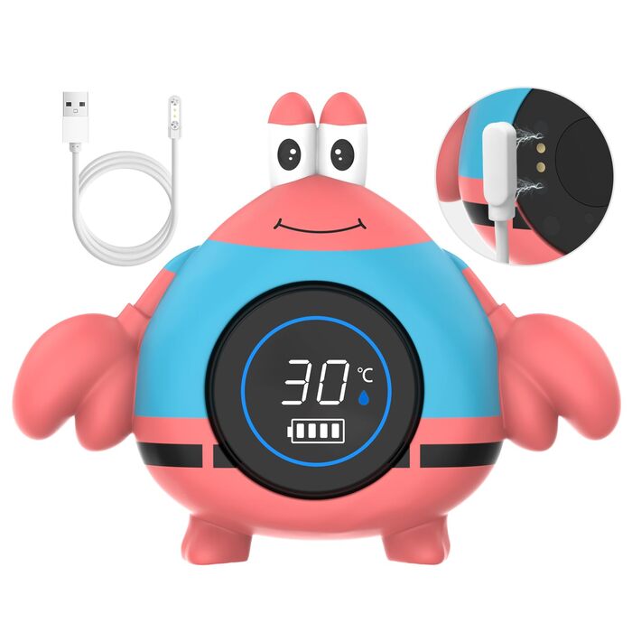 Дитячий термометр Babyelf, безпечний акумуляторний термометр для ванни, плаваюча іграшка для дитячого басейну для ванни з попередж