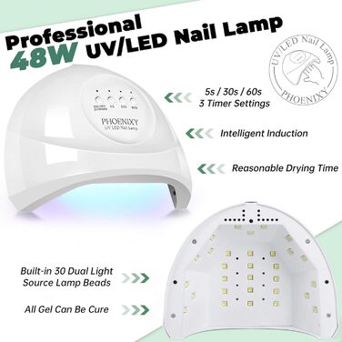 Набір гель-лаків Phoenixy з лампою 48W (36+4 шт.)