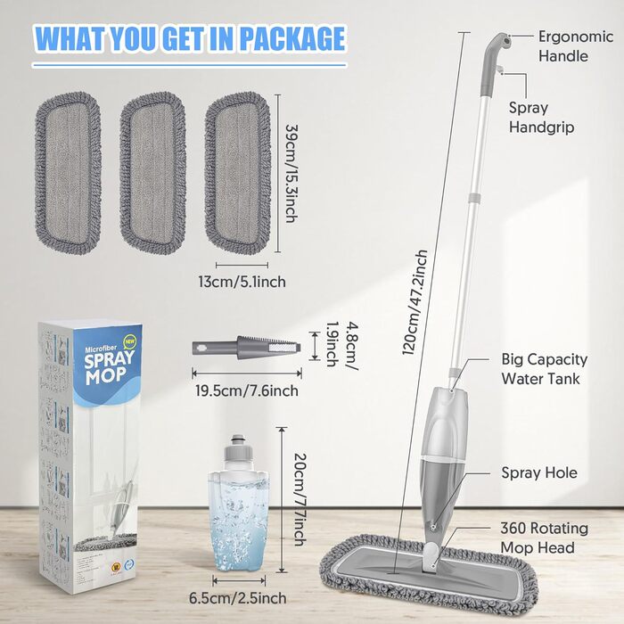 Швабра з функцією розпилення - EXEGO Швабра для підлоги з функцією розпилення Швабра для підлоги з функцією розпилення Швабра для