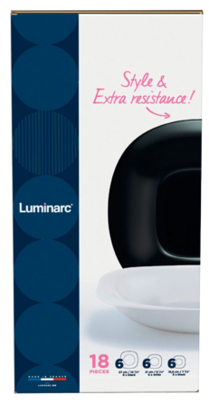 Сервіз столовий Luminarc Carine Black&White, 18 предметів (6773529)