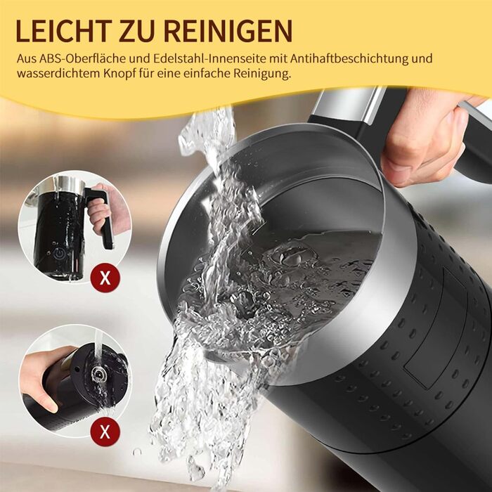 Піноутворювач для молока електричний 4 в 1 - автоматичний піноутворювач для молока 300 мл великої місткості безшумний для гарячого