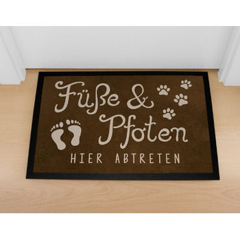 Килимок MoonWorks для дверей, лапки та лапи, протирати тут, кумедний напис &quotСобака кішка, власник домашнього улюбленця&quot, нековзний та миється, чорний, 60x40 см