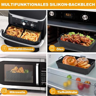 Аксесуари для Ninja Foodi Flexdrawer 10.4 л AF500DE, 3 шт. силіконова фритюрниця, аксесуари для фритюрниці Ninja AF500EU AF500EUCP AF500DE 10.4 л 2 * 5.2 л