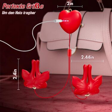 Регульовані вібруючі кліпси для сосків Babolia, 9 режимів, силікон