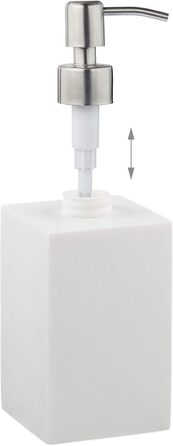 Дозатор для мила Relaxdays 300 мл, багаторазовий, для ванної кімнати, кухні, квадратний дозатор для рідкого мила, поліуретан, насо