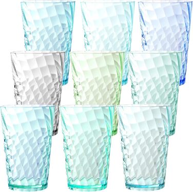 Стакани для пиття Youngever 9 упаковок по 600 мл, багаторазові стакани для води, пластикові стакани, багаторазові пластикові стака