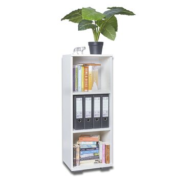 Мала полиця для документів, вузька полиця, 40,1 x 109,5 x 35 см, багатоцільова полиця, ширина 40 см, книжкова полиця, стояча полиця, біла, для файлів та папок, офісні меблі, дерев&39яна полиця, маленька, біла