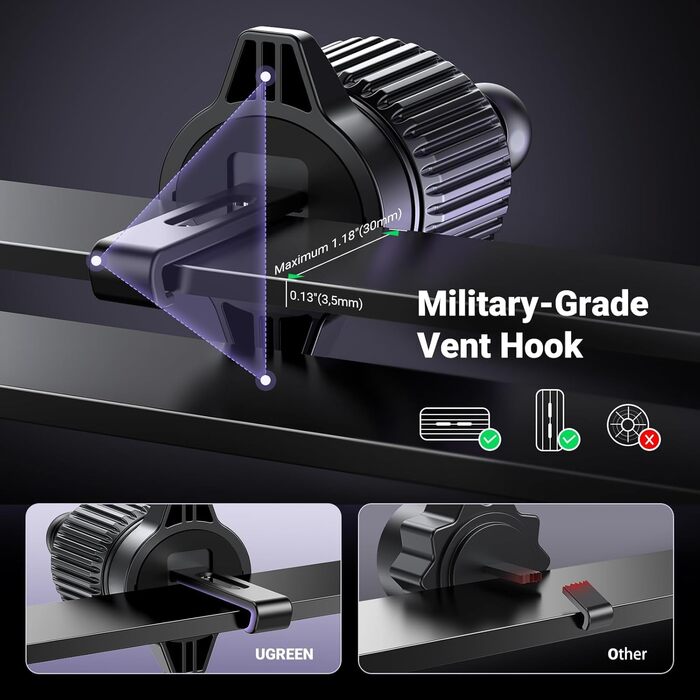 Тримач для мобільних телефонів автомобільний Оновлення металевого гачка Тримач для мобільних телефонів 360 поворотний автомобільни