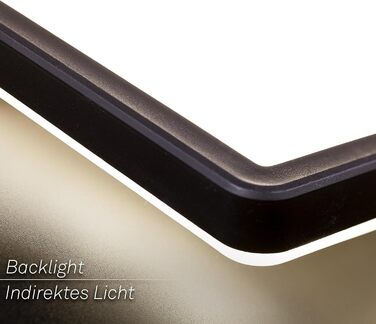 Стеля LED-панель BRILONER 98x20 см, 36Вт 4800лм, з непрямим світлом, ультратонка (3 см), нейтральний білий колір, чорна прямокутна люстра для вітальні та кухні