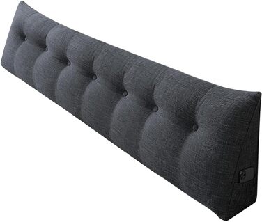 Трикутна опорна подушка, подушка для спини, подушка для голови, подушка для читання, подушка для узголів&39я, поперекова подушка в кутку, 200 * 50 * 20 см - Diva Grey 200 X 50 X 20 см, Diva, Сірий