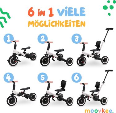 Триколісний велосипед від 1 року з перекладиною 6в1 - Балансир від 1 року - Триколісний велосипед з перекладиною - Дитячий велосип