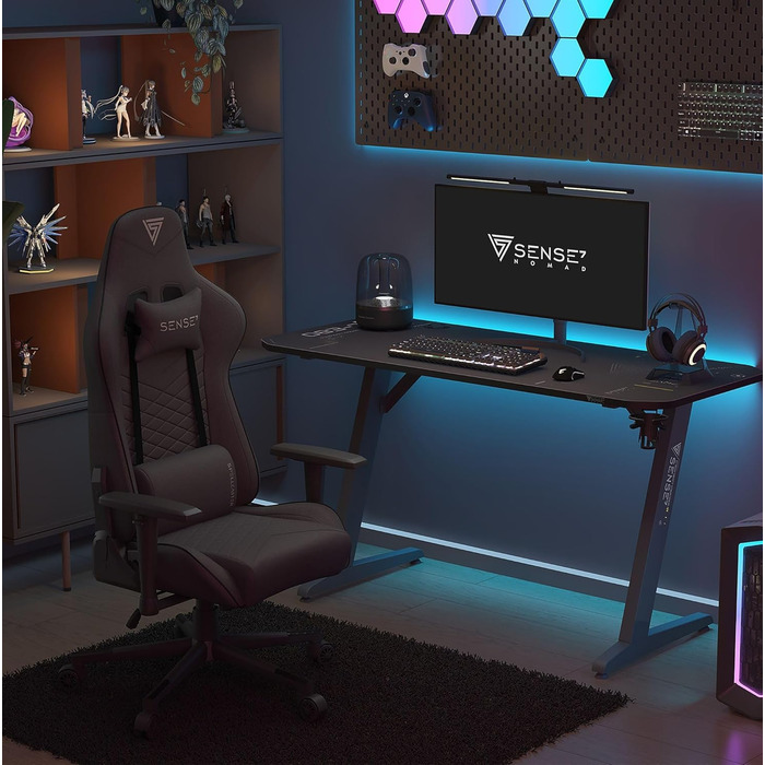 Офісне крісло Spellcaster Gaming Fabric, ергономічне крісло для геймерів, підлокітники, цільна сталева рама, регульований кут нахилу, чорний колір, 43-52 x 69,5 x 57, 5902659841537 Тканина чорного кольору