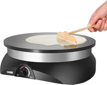 Вт, антипригарне покриття, литі під тиском алюмінієві пластини, плавне регулювання температури, з розмазувачем тіста та дерев'яною лопаткою, 48155 Crepesmaker Profi - 1,250