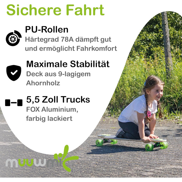 Лонгборд Muuwmi Compact ABEC-7 Neon 26" – компактний круїзер з LED-підсвічуванням, пластикова дека, для дітей та новачків