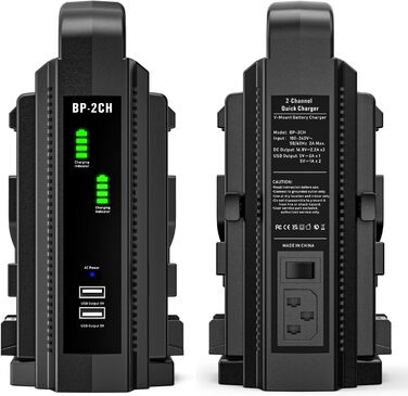 Зарядний пристрій для акумуляторів V Mount, двоканальний адаптер живлення PowerTrust 16,8 В постійного струму, швидкий зарядний пристрій для акумуляторів Sony V Mount/V Lock