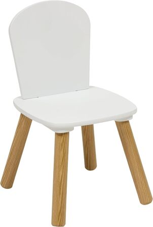 Комплект столу та стільців Atmosphera Alex для дітей, 2 предмети (1 стіл 1 стілець), водовідштовхувальна стільниця, меблі для спальні, меблі для ігрової кімнати, для дівчаток та хлопчиків, дерево, закруглені краї, білий