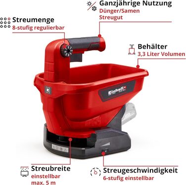 Універсальний розсипач Einhell GE-US 18 Li-Solo (без акумулятора та зарядного пристрою)