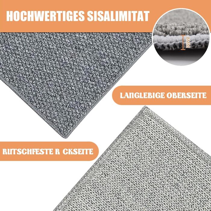 Килимок для внутрішніх приміщень, що вловлює бруд, 80x100 см, нековзний килимок для зовнішнього та внутрішнього використання, що миється, водонепроникний вхідний килимок, абсорбуючий килимок для вхідних дверей та дверей (сірий, 80 x 100 см)