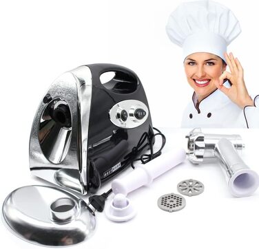 Електрична м'ясорубка 2800 Вт з нержавіючої сталі з насадкою для ковбаси з насадкою для м'яса, овочів або риби