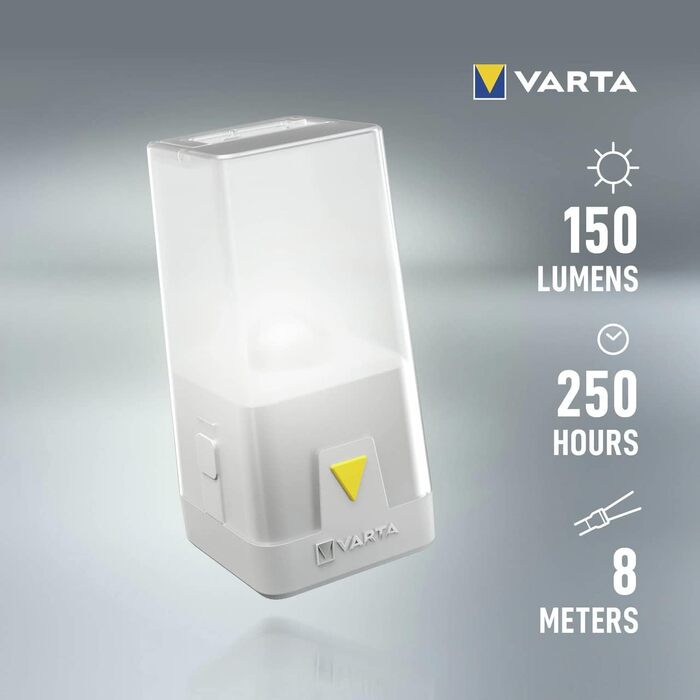 Світлодіодний кемпінговий ліхтар VARTA, Outdoor Ambiance L10, з функцією дімування та різними режимами кольору, кемпінговий ліхтар з 3 батарейками типу АА, для риболовлі, використання на свіжому повітрі, відключення електроенергії, надзвичайних ситуацій, 