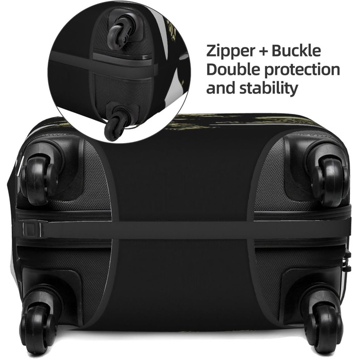 Чохол для валізи Totenkopf, міцний захист для багажу розміром 45.7-81.3 см, XL, чорний
