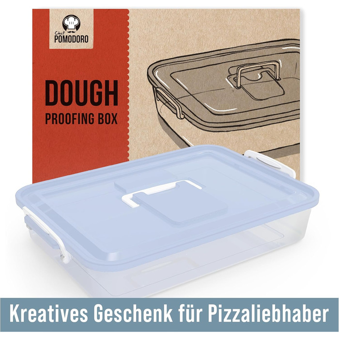 Коробка для тіста для піци Chef Pomodoro Коробка для піци Коробка для тіста для піци з кришкою Коробка для піци Контейнер для тіста для піци Аксесуари для піци Коробка для розстойки Деко для тіста (Синій, 35,6 x 27,9 см) Синій 35,6 x 27,9 см