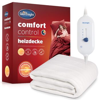 Підогріта підковдра Silentnight Comfort Control 140x150 см Підігріта ковдра з 3 режимами нагріву, надшвидкий нагрів, гумки, можна прати в пральній машині Підігрітий килимок для ліжка, нагрівальний килимок 140x150 см