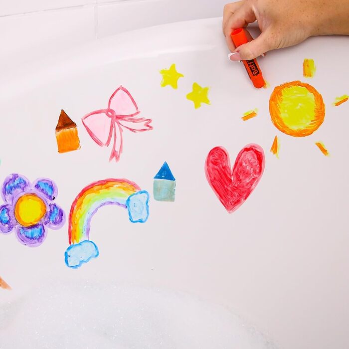 Олівці для ванни Baff 10 кольорів для малювання у ванні, висувні стержні, змиваються, розчиняються у воді, розвивають креативність та моторику, по 10г, від 3 років