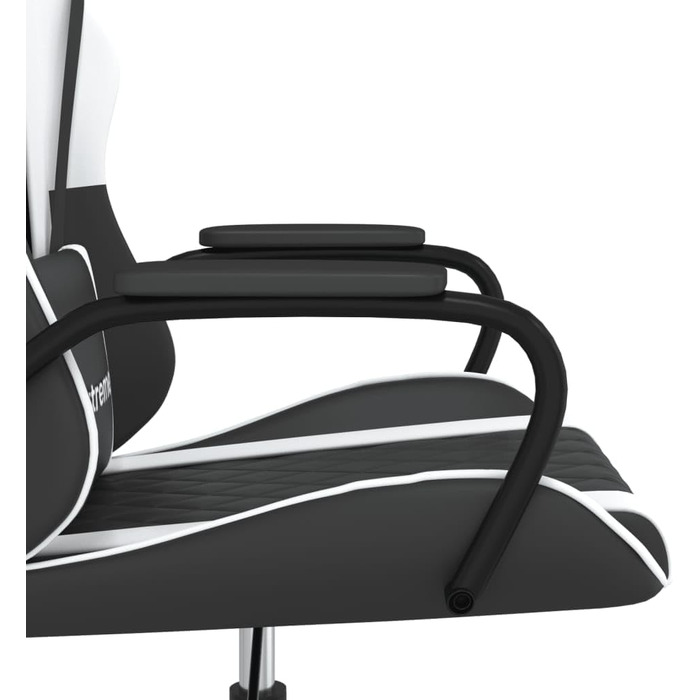 Ігрове крісло, офісне крісло, масажне крісло, чорно-біле, штучна шкіра