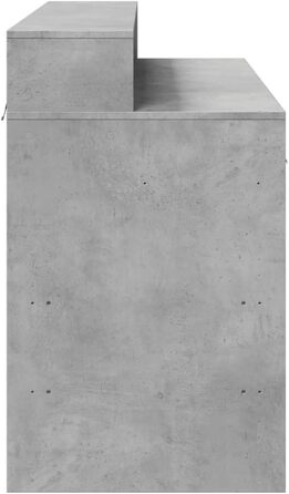 Світлодіодний стіл, бетонно-сірий, 120x55x91 см, матеріал на основі дерева, комп&39ютерний стіл, офісний стіл, кутовий стіл, робочий стіл, ПК-стіл для офісу, кабінету, спальні, вітальні