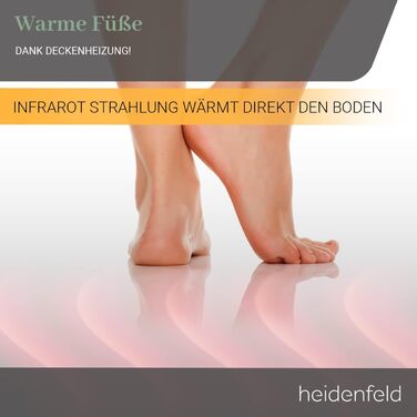 Інфрачервоний обігрівач Heidenfeld HF-HP500 з підсвічуванням 10 ЛАМП - світлодіодна рамка - інфрачервоний стельовий обігрівач з термостатом - якісний німецький бренд - пульт дистанційного керування (800 Вт, змінний)