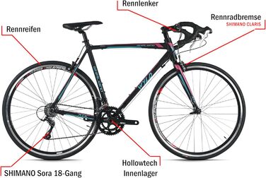 Велосипед WYLD Racing 28&39&39 Whirlwind 200 чорно-фіолетовий 18 передач 60 см