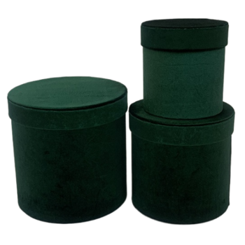 Подарункові коробки UFO W2907 Набір 3 шт VELVET GREEN круг. (6990815)