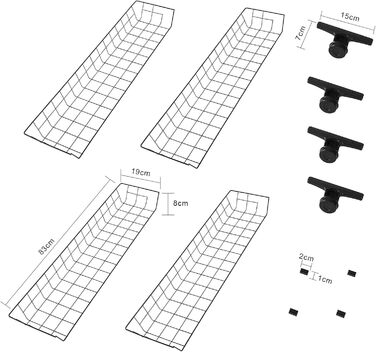Набір із 2 металевих кошиків SoBuy для телескопічної гардеробної системи кошики для вішалки для одягу та карниза FRG34-P02
