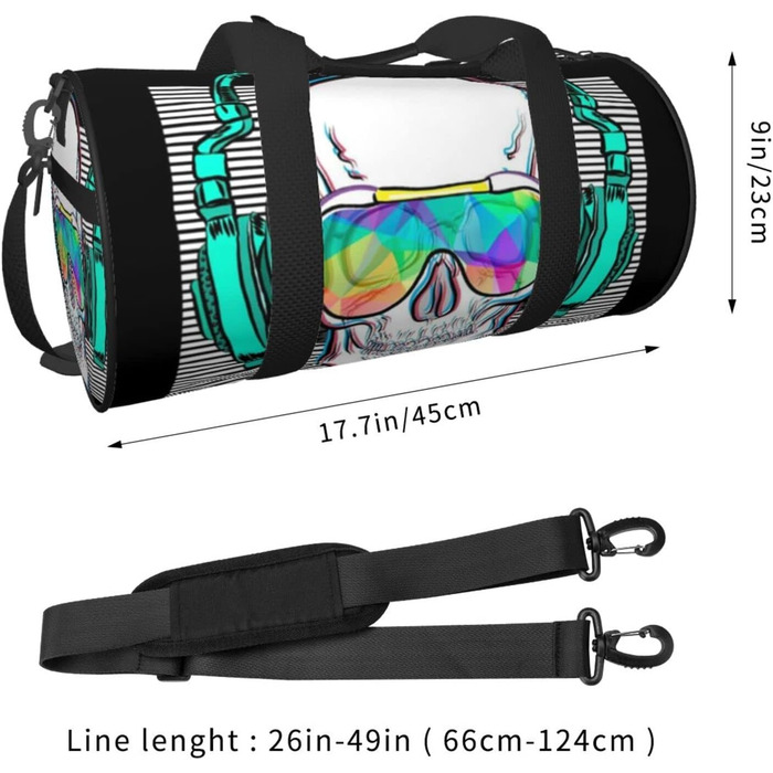 Універсальна спортивна сумка-мішок Музичний Череп, дорожня сумка для чоловіків та жінок