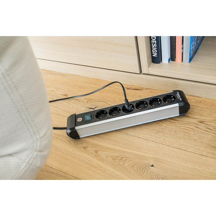 Розеткова планка Brennenstuhl Premium-Alu-Line 6-кратна/розеткова планка з високоякісного алюмінію (розетка на кілька розеток з ви