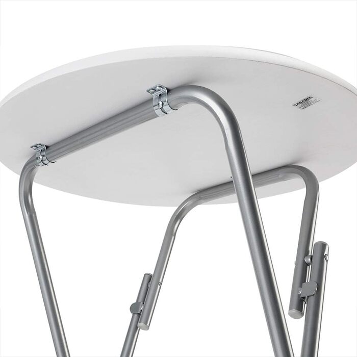 Комплект розкладних столів Casaria з 2 шт., висота 110 см, діаметр 60 см, бічний столик, розкладний стіл, барний стіл, коктейльний столик, дерев&39яний стіл для вечірок, круглий високий стіл, садовий стіл, білий, імітація дерева