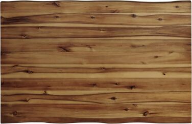 Обідній стіл SAM Harley 120 x 80 см Масив акації Медовий колір З натуральним краєм Срібна металева основа-павук Легкий у догляді стіл з натуральним краєм/Обідній стіл/Кухонний стіл 120 x 80 см Медовий/Срібний