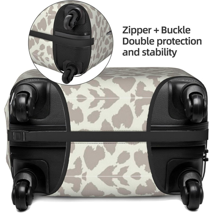 Чохол для валізи Леопард, міцний, для валіз розміром 45.7-81.3 см, коричнево-чорний, малий