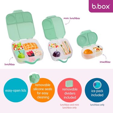 Міні-ланчбокс з 2 герметичними відділеннями Ідеально підходить для малюків, дитячих обідів та перекусів Поміщає ціле яблуко Без BPA
