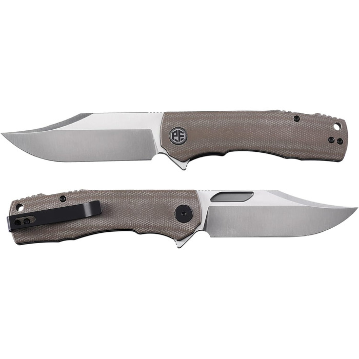 Складаний ніж PFP03 Victor, клинок зі сталі K110, лезо 3,58', рукоятка з мікарти, кишеньковий ніж EDC (хакі мікарта)